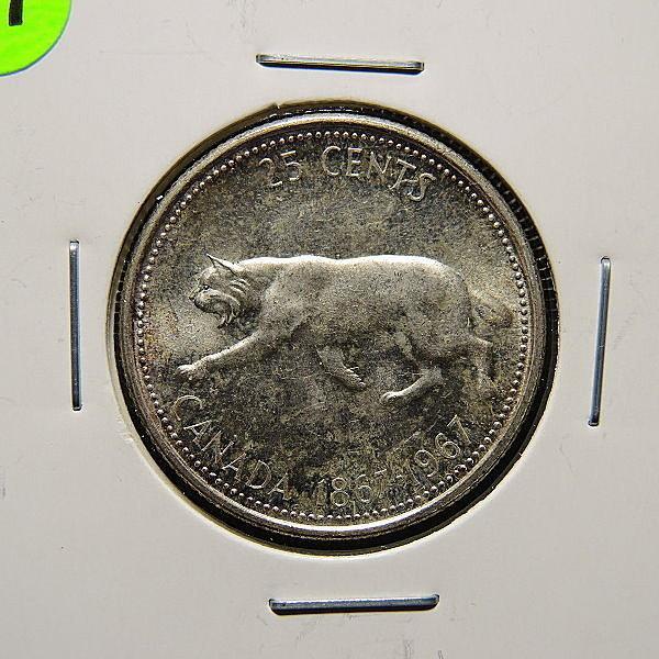 CS1366 加拿大1967年雲豹 25 CENTS銀幣