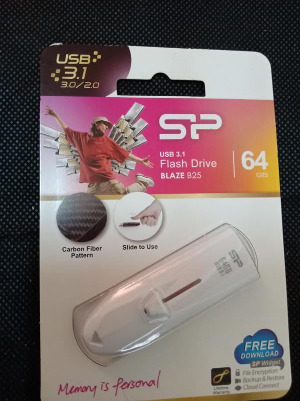 廣穎64G Silicon-Power Blaze B25 USB 3.1隨身碟(白) SP064GBUF3B25V1W