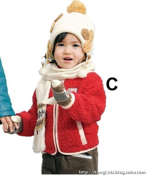 日本NISSEN官網羊羔絨三層夾棉紅色保暖外套(100~120公分)$零碼出清優惠價429元