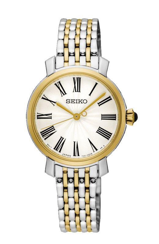 SEIKO WATCH 精工時尚迷人淑女中金波浪紋面盤弧度鏡面石英鋼帶腕錶 型號：SRZ496P1【神梭鐘錶】