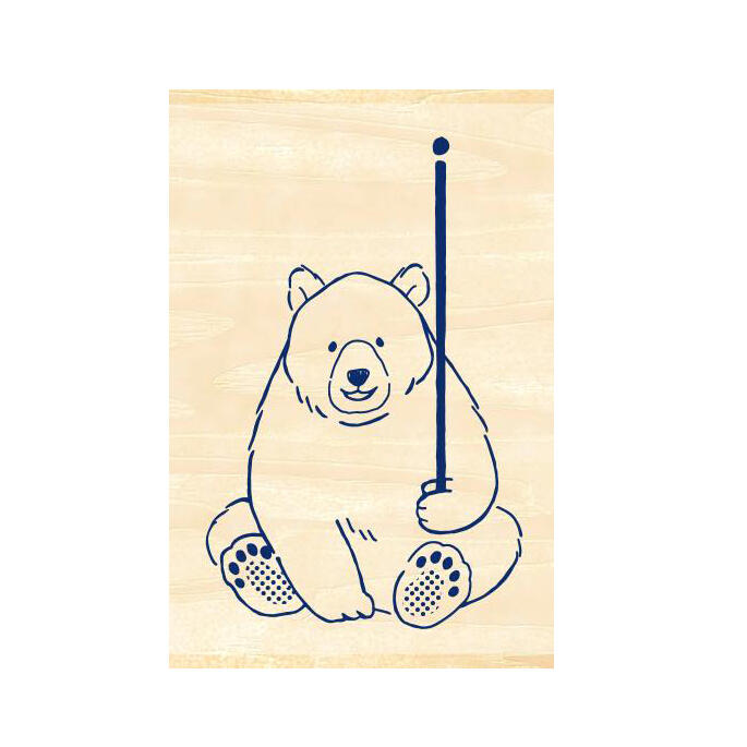 【莫莫日貨】日本製 BEVERLY 紙膠帶好朋友印章系列 橡皮章 橡皮印章 木製印章 - 棕熊先生 TSW099