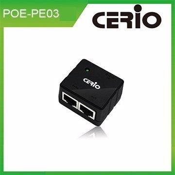 零售2顆裝 CERIO POE-PE03 10/100Mbps 簡易型網路 PoE 電源傳輸器