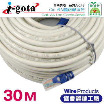 i-gota CAT6A 超高速網路多彩線頭傳輸線 30M cat.6A 網路線