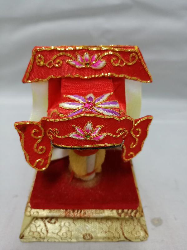 傳統布袋戲尪專賣店~旗牌帽（花朵純手工繡）~頭圍約12.5cm