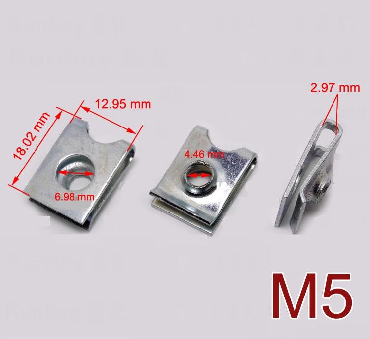 M5(公制牙)13*18mm 拉伸螺母 固定夹板螺帽 U型螺帽 車殼螺絲 強化鐵片  整流罩 導流 機車(另有M6規格)