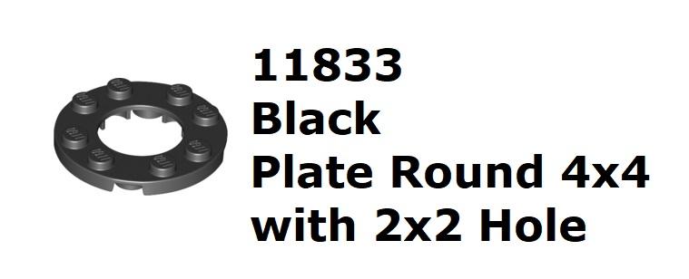 【磚樂】LEGO 樂高 11833 6045912 Plate Round 4x4 with 2x2 Hole黑色圓中空