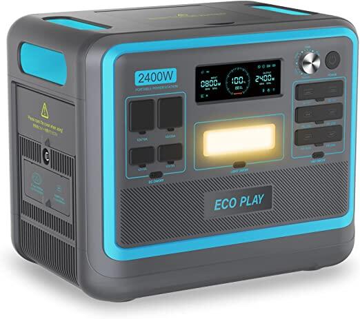 Ecoplay 2400W/2048Wh 大型戶外電源／露營／車泊／停電／擺攤  太陽能行動電源