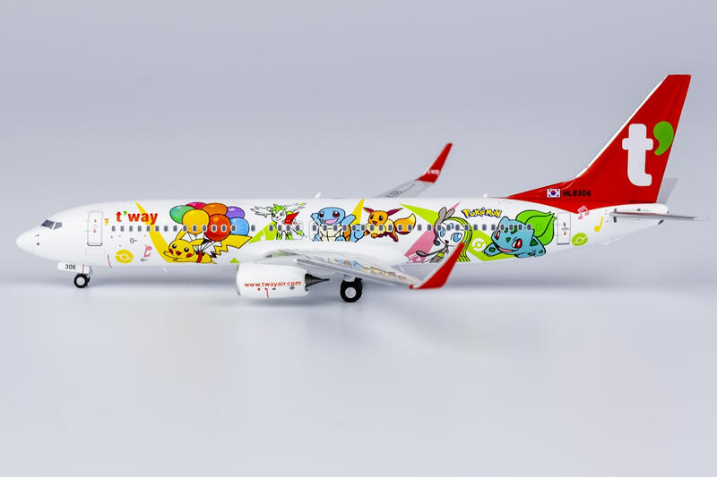 NG Model 德威航空T'Way Air 737-800/w HL8306 寶可夢1:400