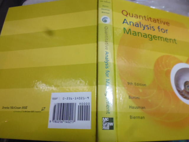 0122桑園《Quantitative Analysis for Management》9780256140217