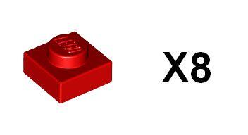全新LEGO樂高薄板 3024 302421 紅色 Red Plate 1x1 (8個) F03