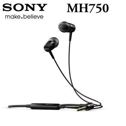 SONY MH750 入耳式耳機 3.5mm 含麥克風 適用於 SONY 手機 XPERIA 系列 黑色