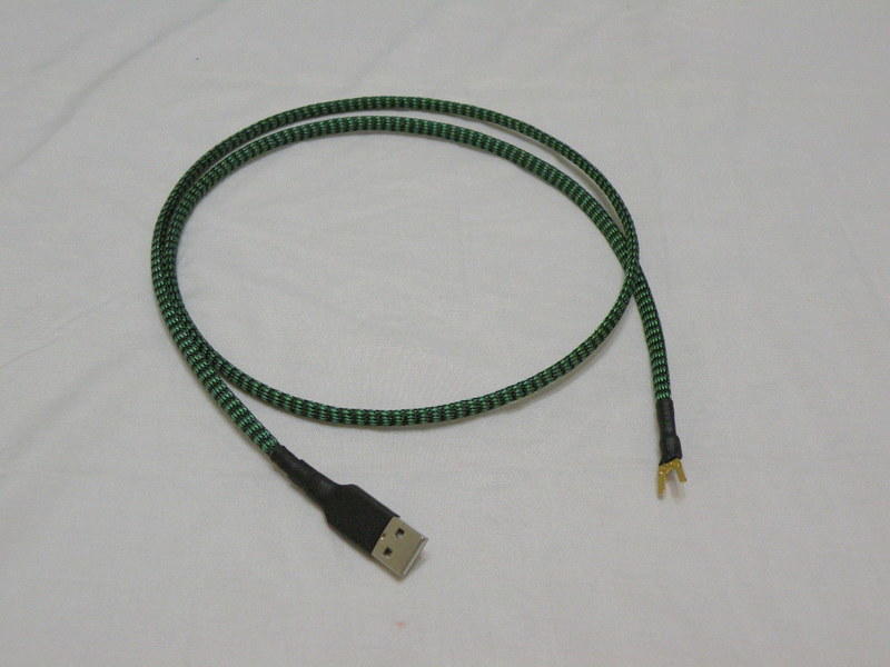 鍍銀接地線(鍍金Y插 - USB A公頭) / 1.5M