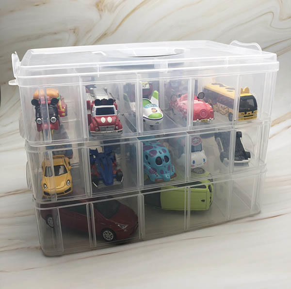 潔夫人 多功能30格三層收納盒(大號) 手提玩具收納盒/透明收納箱/收納盒