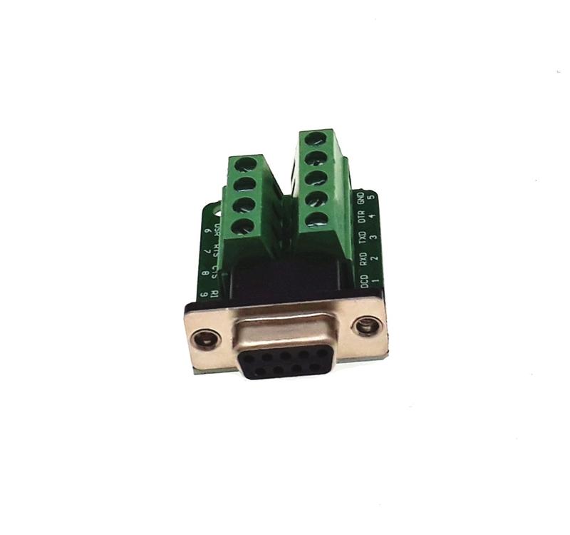 RS232 免焊串口 免焊接頭無外殼 RS232接頭 轉接綠色端子台