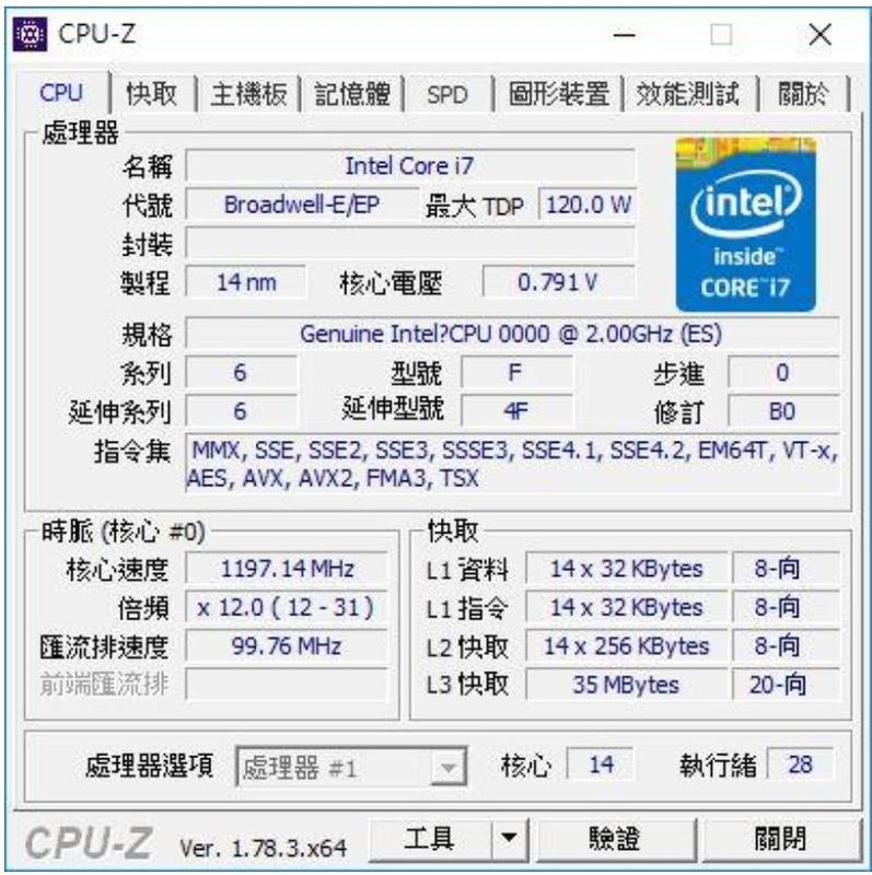 Intel Xeon E5-2660 V4 2.0G 14核28線 120W ES不顯CPU 一年保