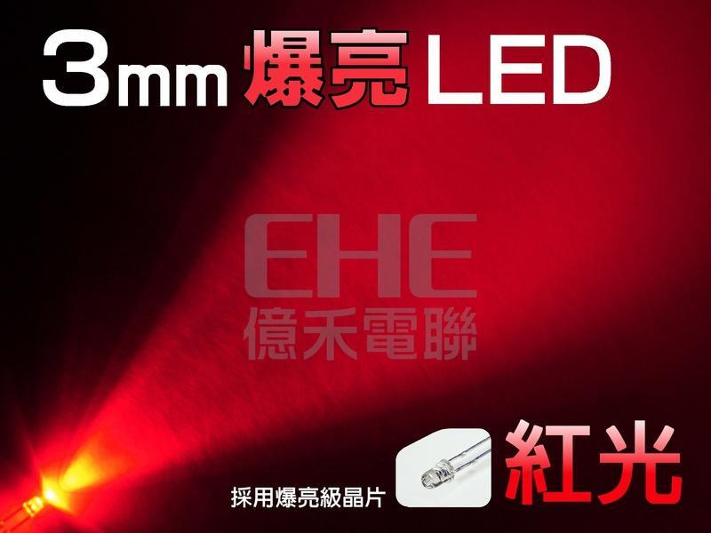 EHE】3mm均光30° LED-紅光620nm】R3Z30RD】發光二極體。含稅開發票，適自製指示燈/空拍機警示等改裝