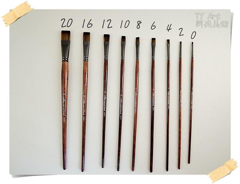 同央美術網購  台灣Miro 8701 兩用尼龍平筆 (壓克力、油畫專用)  16號