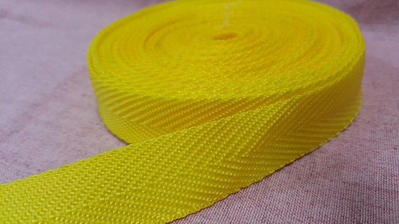 『 永富 』23mm (7/8英吋) 黃色斜紋 包邊 織帶 台灣製造,另有 織帶車縫,織帶加工 (出清庫存)