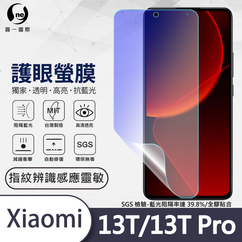 圓一 護眼螢膜 XiaoMi 小米 13T Pro 13TPro 螢幕保護貼 40% 抗藍光螢幕貼 螢幕指紋辨識快