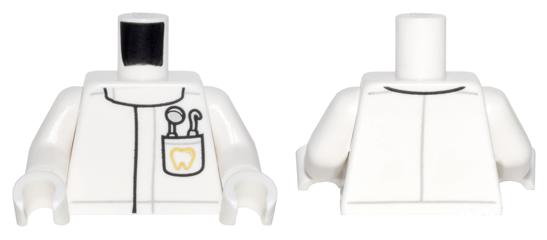 樂高王子 LEGO 10255 街景系列 身體 醫生 牙醫 白色 973pb2583c01 A212 缺貨