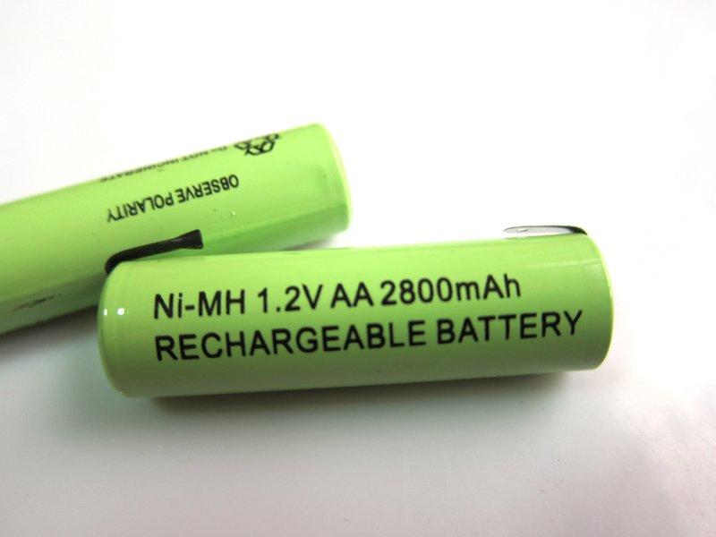 3號AA平頭電池 1.2V 2800mAh AA 剃鬚刀鎳氫充電電池 帶焊片 標價為一節電池的價錢