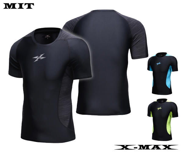 短緊身衣2件388-排汗王~X-MAX~台灣製~X1749男款超涼感緊身T恤~運動~健身~重量訓練~戶外~緊身衣
