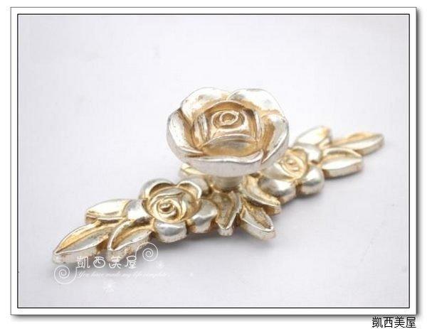 凱西美屋 新古典古銀玫瑰手把 長款玫瑰 單孔手把 長116mm