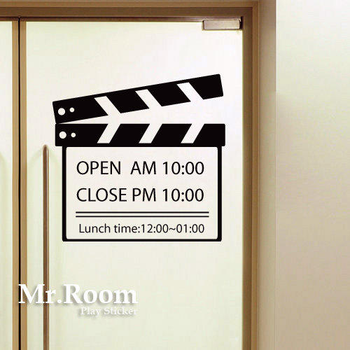 ☆ Mr.Room 空間先生創意 壁貼 打板時間表 (DC003) 營業時間可更改 營業場所 餐廳 咖啡廳 防水 防曬