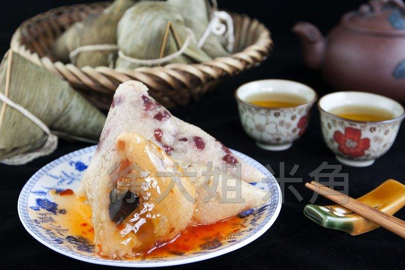 徐大姐 『 米角 』 - 紅麴蛋黃肉粽 養生紅豆素粽 (南部粽、水煮粽、粽子、米角粽)