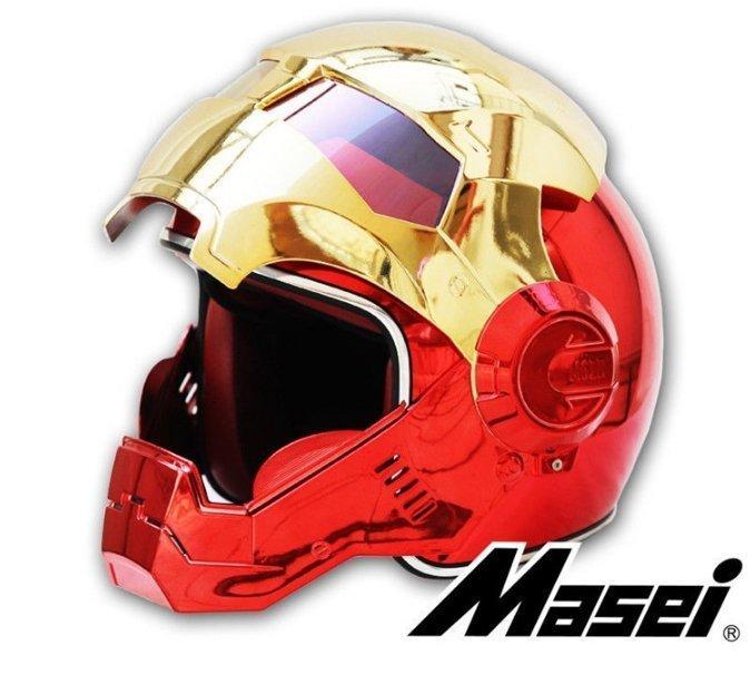 Masei公司貨美國 鋼鐵人安全帽 IRON MAN 鐵灰 逼  限量 多功能 全罩式 安全帽 下殺6折 電鍍