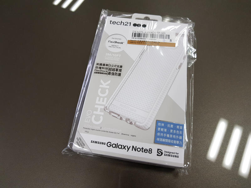 Tech21 Evo Check Samsung Note 8 防撞軟質格紋保護殼 - 透白