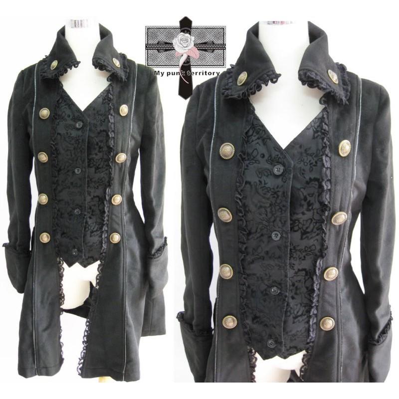 Gothic Lolita 日本獨家視覺龐克哥德蘿莉黑色皇家古歐洲維多莉亞大衣外套