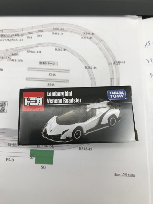 TOMY-TOMICA-亞洲獨家限定-藍寶堅尼 Veneno Roadster 白牛