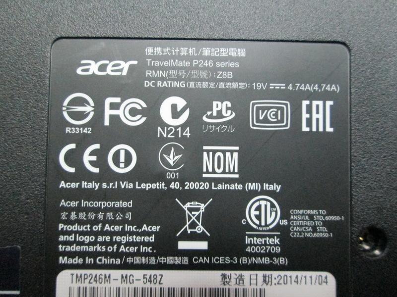 台中筆電維修：宏碁 ACER TMP246M  筆電開機無反應,開機斷電,顯卡故障花屏,面板變暗.泡水主機板維修