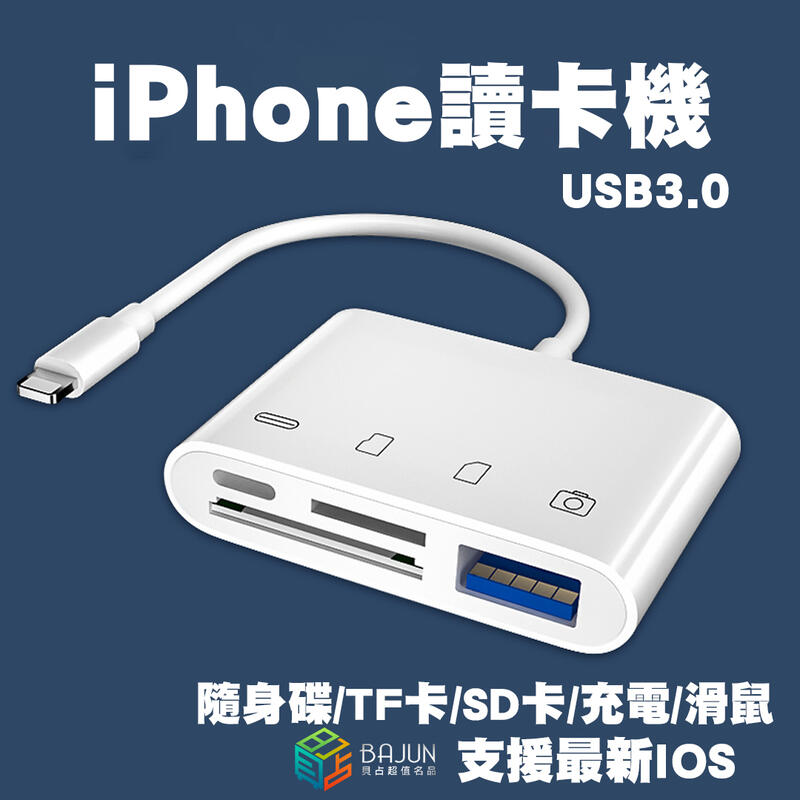 【貝占】iPhone 15 14 13 12 11 四合一 OTG 讀卡機 iPad 平板 手機 轉接器 SD 隨身碟
