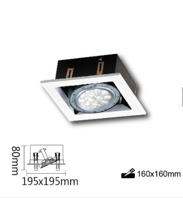 【辰旭LED照明】AR111 LED時尚四角 單顆(空台) 崁燈 可裝9W-14W投射燈