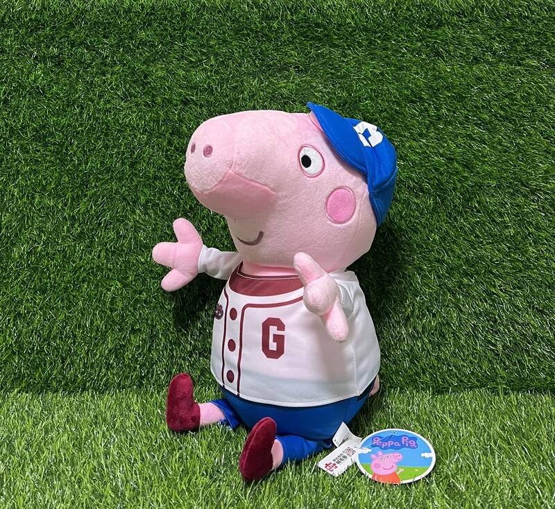 【捌貳壹】 粉紅 豬小妹 娃娃 (全長35公分) 抱枕 佩佩豬 喬治豬 棒球款