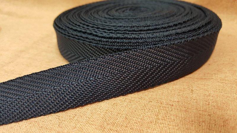 『 永富 』23mm (7/8英吋) 黑色斜紋 包邊 織帶 台灣製造,另有 織帶車縫,織帶加工