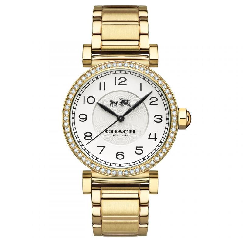 清倉【W小舖】全新真品 COACH 14502397 白金色鋼錶帶 女錶 手錶 腕錶 晶鑽錶-現貨在台