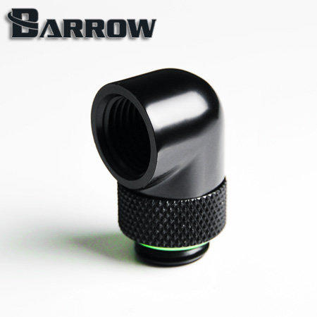 [水冷散熱]BARROW G1/4" 90度可旋轉彎頭(銀/黑)