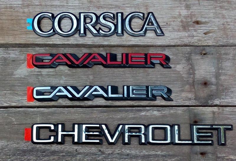 美國車 正廠 標誌 車身銘牌 CHEVROLET Cavlier Corsica 車身標誌 Mark 車身貼紙 英文字標