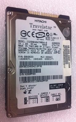 二手IBM Travelstar 故障IC25N040ATMR04-0 40G 4200RPM 2.5"吋 筆電硬碟 