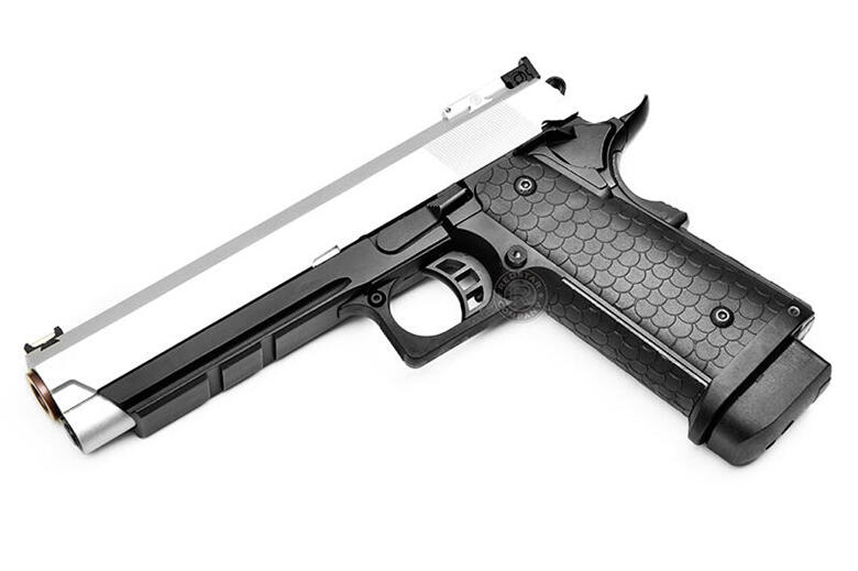 2館 BELL HI-CAPA IPSC 手槍 瓦斯槍 銀 ( BB槍BB彈生存遊戲瓦斯槍短槍模型槍氣動槍5吋龍7吋龍