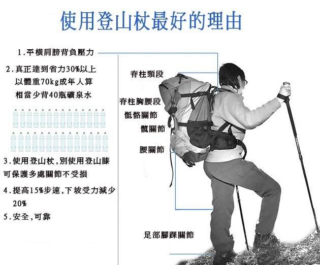 (免運費)台灣品牌 POKO公司貨 頂級碳纖維 登山杖(真CARBON/一般登山杖切勿模仿)有測試影片 輕量堅固 健行杖