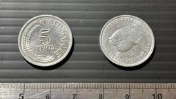 【超值硬幣】新加坡 1971年 5CENTS 鋁幣一枚 FA...