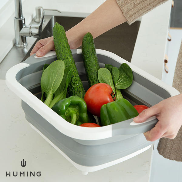 『無名』 可摺疊！秒收蔬果籃 瀝水槽 洗菜 水果 蔬菜 清洗 濾水 果盤 廚房 收納 洗碗籃 果盆 P04128