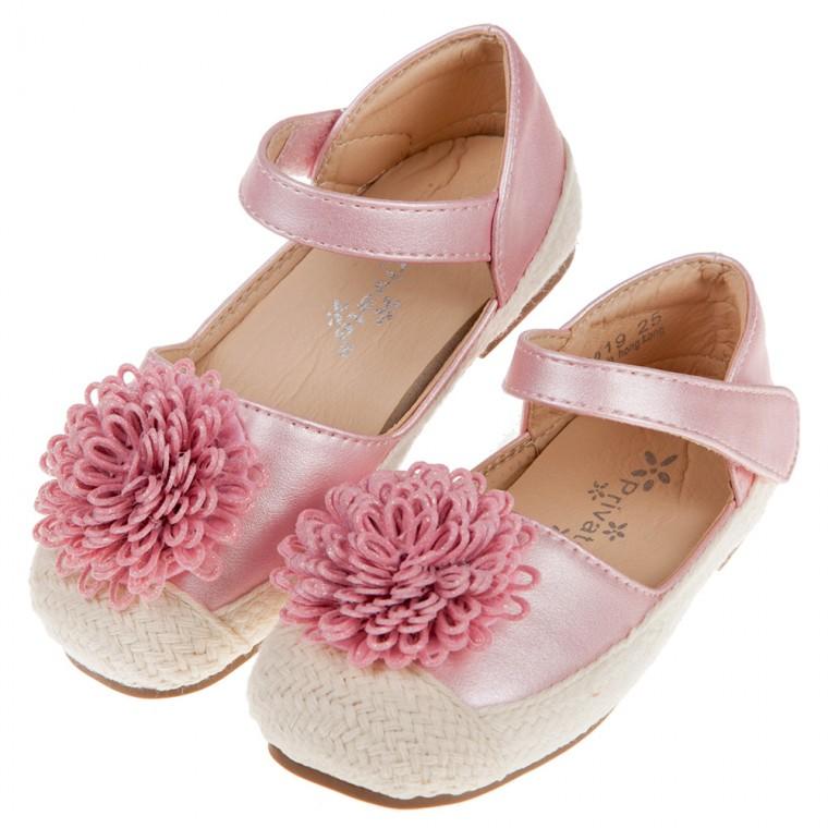 童鞋(15~20公分)夏日編織緹花粉色兒童公主鞋Q9J519G