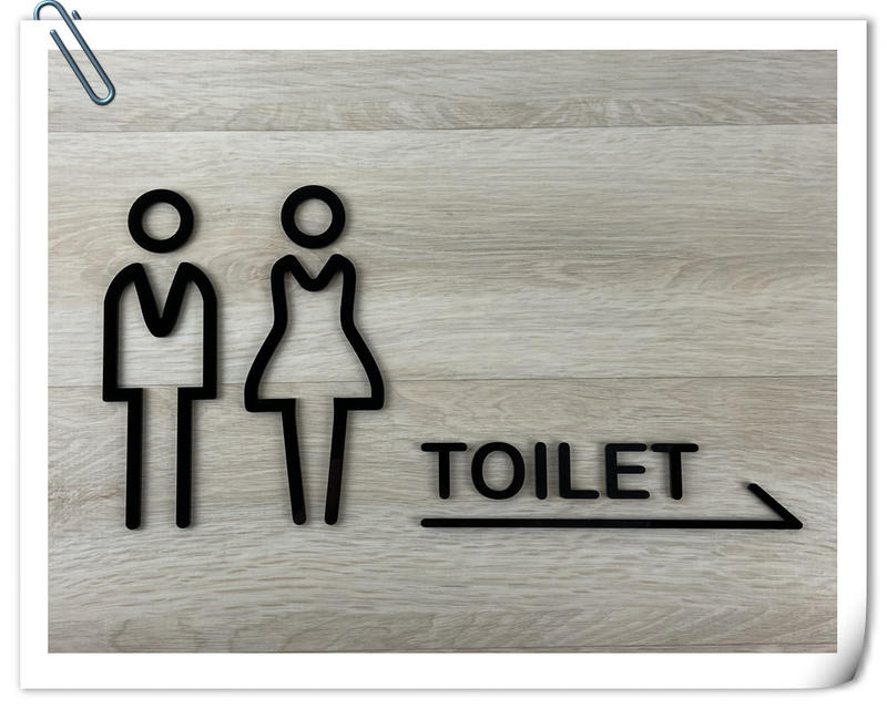 【現貨】立體化妝室標示牌黑色壓克力指示牌 標誌告示 男女廁所 WC 便所 洗手間✦幸運草文創✦