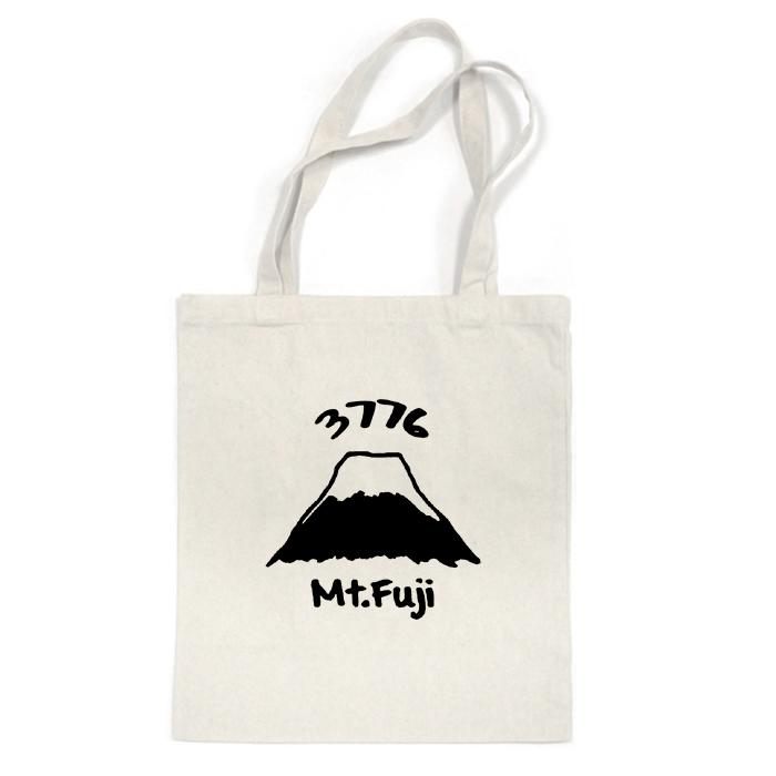 Mt Fuji 3776  富士山 帆布袋男女肩背手提環保購物袋-米白色