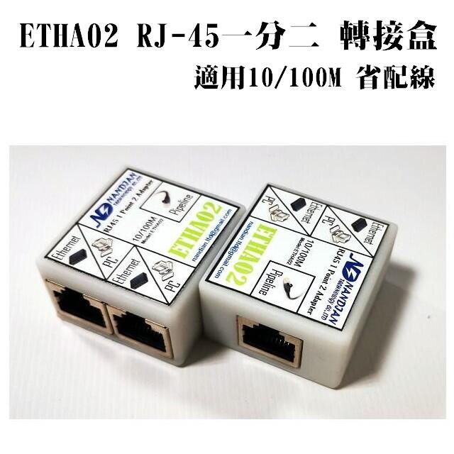 ETHA02 RJ45 1 POINT 2 Adapter / RJ-45一分二 轉接盒 適用10/100M 省配線